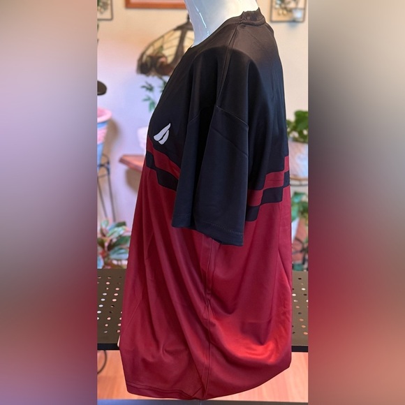 Mens Fashionable Burgundy & Black XXL Short Sleeve Crew Neck T-shirt - Picture 6 of 10